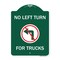 Signmission No Left Turn for Trucks W/ Graphic, Green & White Aluminum Sign, 18" x 24", GW-1824-23843 A-DES-GW-1824-23843 - alternate 1